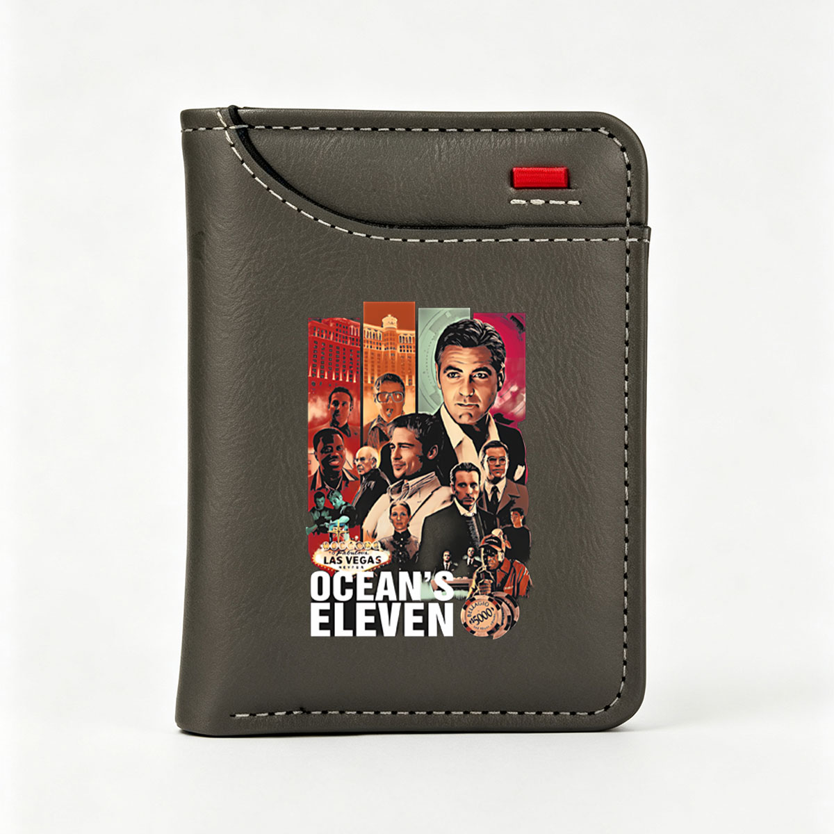 Ocean's Eleven: George Clooney, Brad Pitt, Matt Damon, and Cast in Las Vegas Heist Movie - Vertical Style Wallet