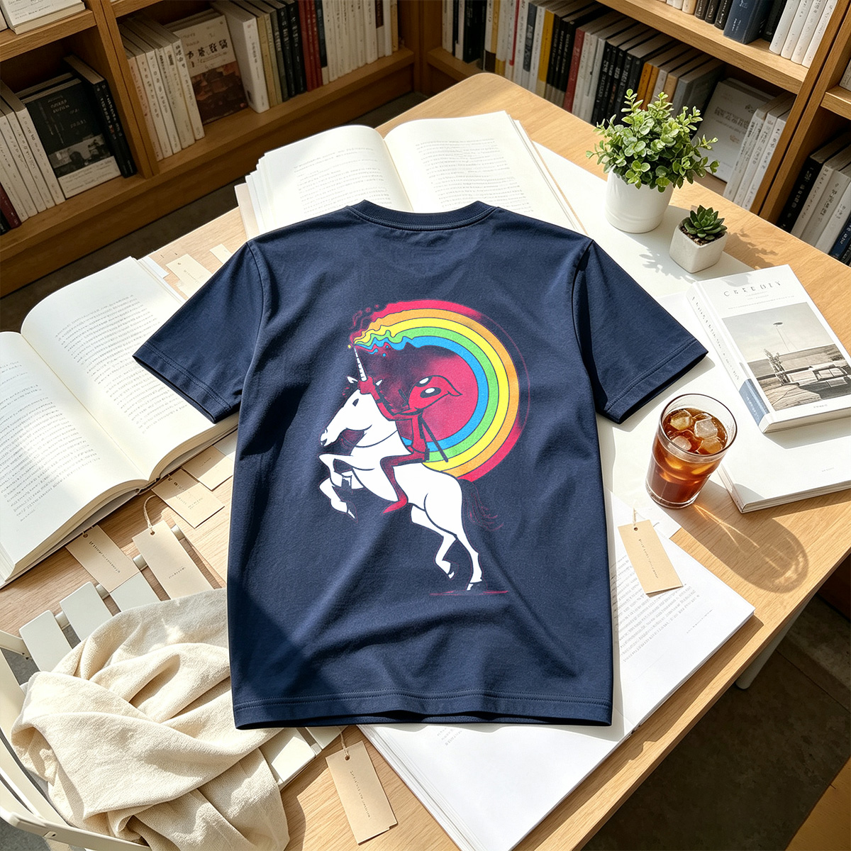 Unicorn Rider with Rainbow Trail - Tee