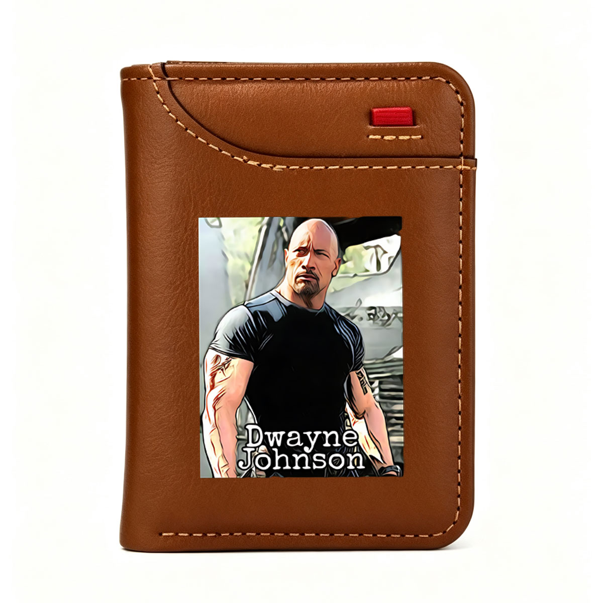 Dwayne Johnson in Action: The Rock's Intense Stance - Vertical Style Wallet