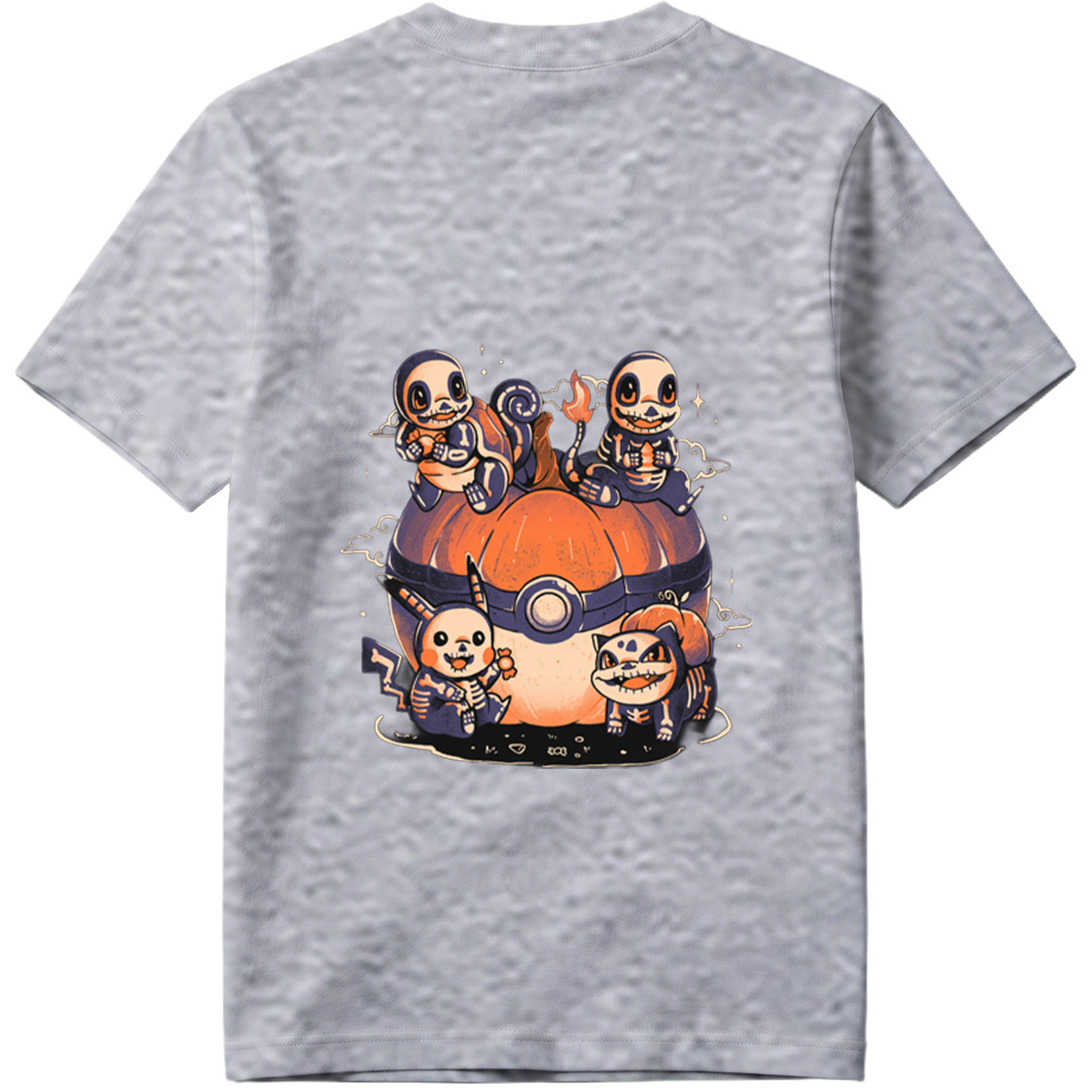 Pokémon: Skeleton Eeveelutions on a Pokéball Pumpkin - Tee