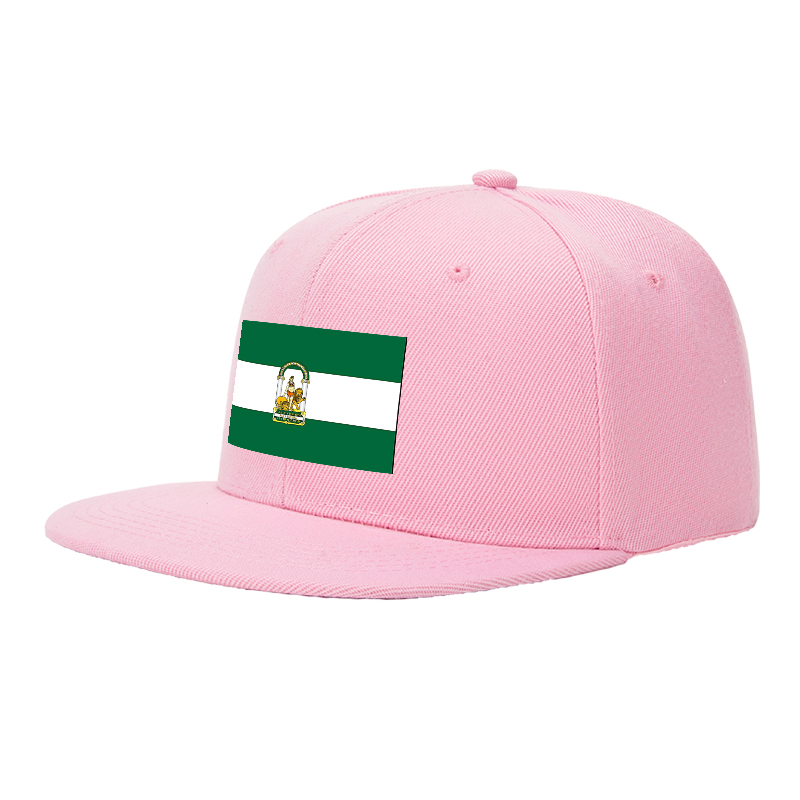Flat Brim Baseball Cap Andalusia Emblem Design Streetwear Underground Skate Style Basketball Court Urban Skate Park Fit for Skaters Rappers Streetwear Enthusiasts