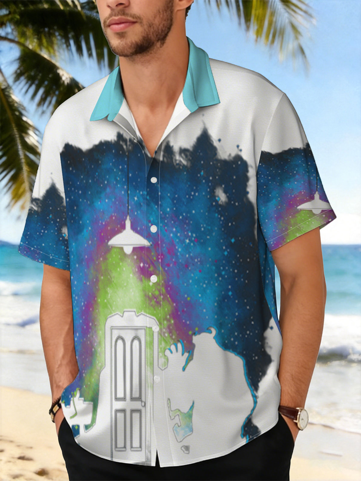 Doctor Who: The TARDIS Door Opens to a Cosmic Sky -  Shirt