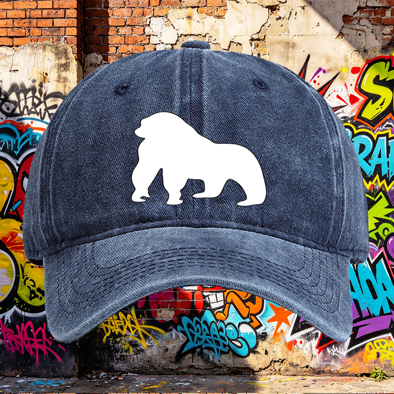Unisex Classic Washed Cap with Lion Silhouette Print + Unisex Classic Washed Cap for Outdoor Activities, Travel, and Casual Wear + Ideal for Adults Seeking Stylish and Comfortable Headwear