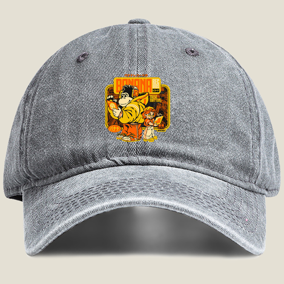 Banana Records: Diddy Kong and Dixie Kong - Washed Denim - Baseball Cap