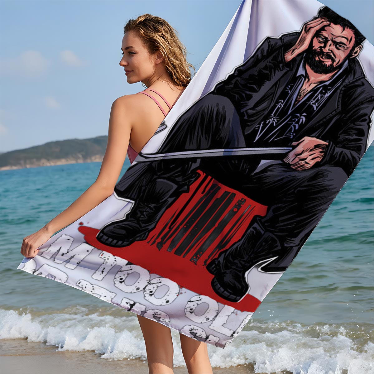I'm Too Old For This Shit - Man with Cane on Stool - Beach towels