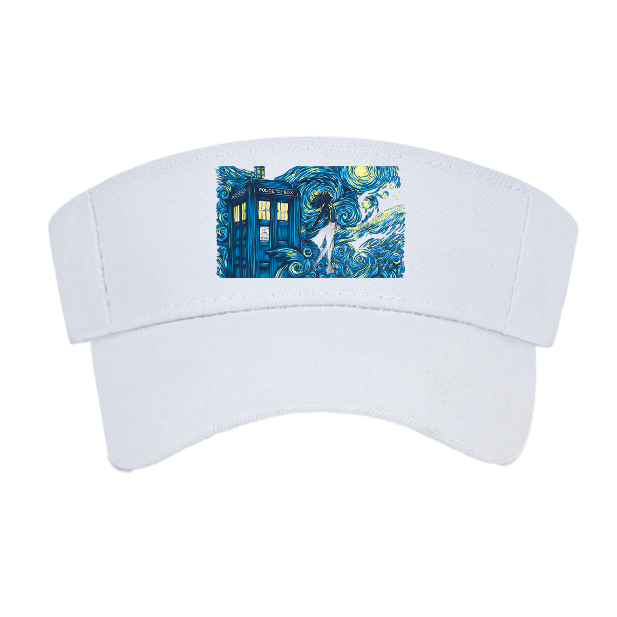 Doctor Who TARDIS in Starry Night Style with Silhouette Figure -  Visor cap