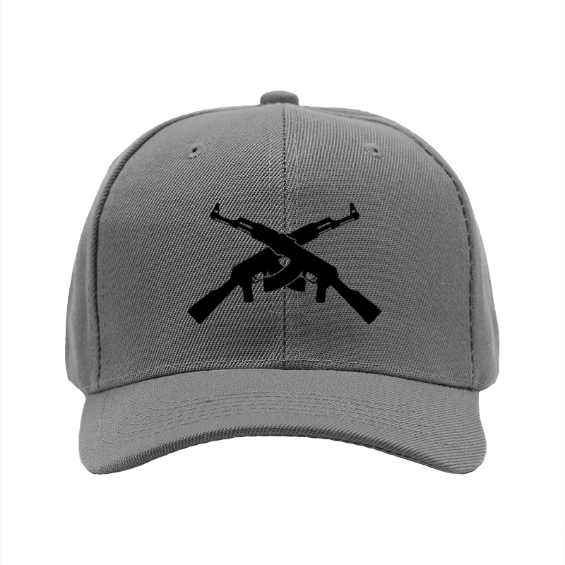 1pc New Baseball Cap with Crossed Guns Print and Bold Text Design Unisex Adjustable Hat for Outdoor Activities and Casual Wear Suitable for Adults Who Love Edgy Street Style and Fashion Statements