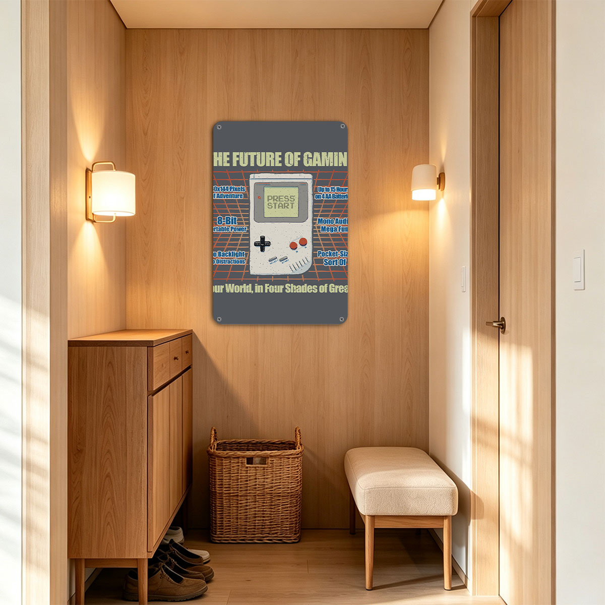 The Future of Gaming: 8-Bit Portable Power, 160x144 Pixels, Mono Audio, Pocket-Size Adventure - painting