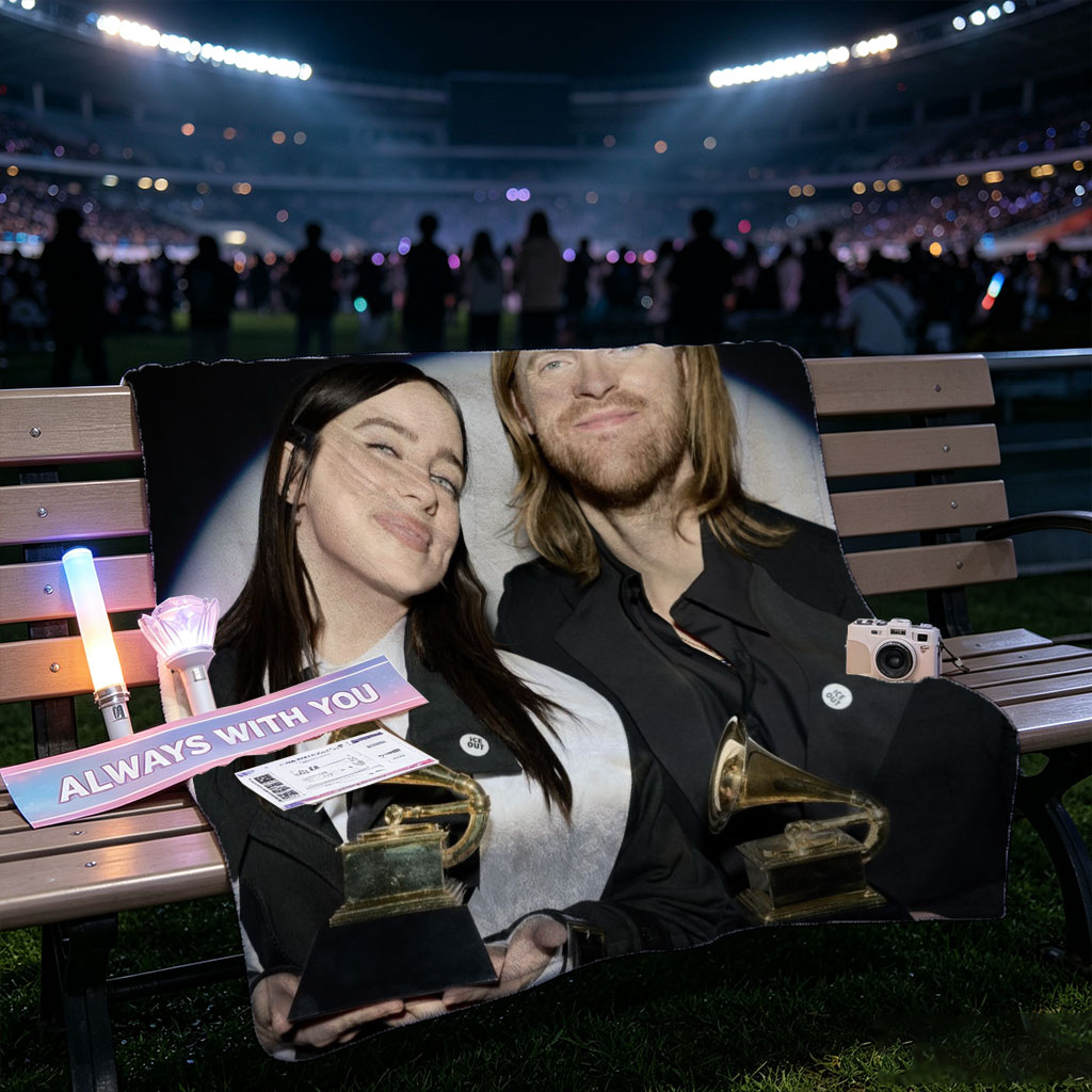 Billie Eilish and Finneas O'Connell at the Grammys Holding Awards - Blankets