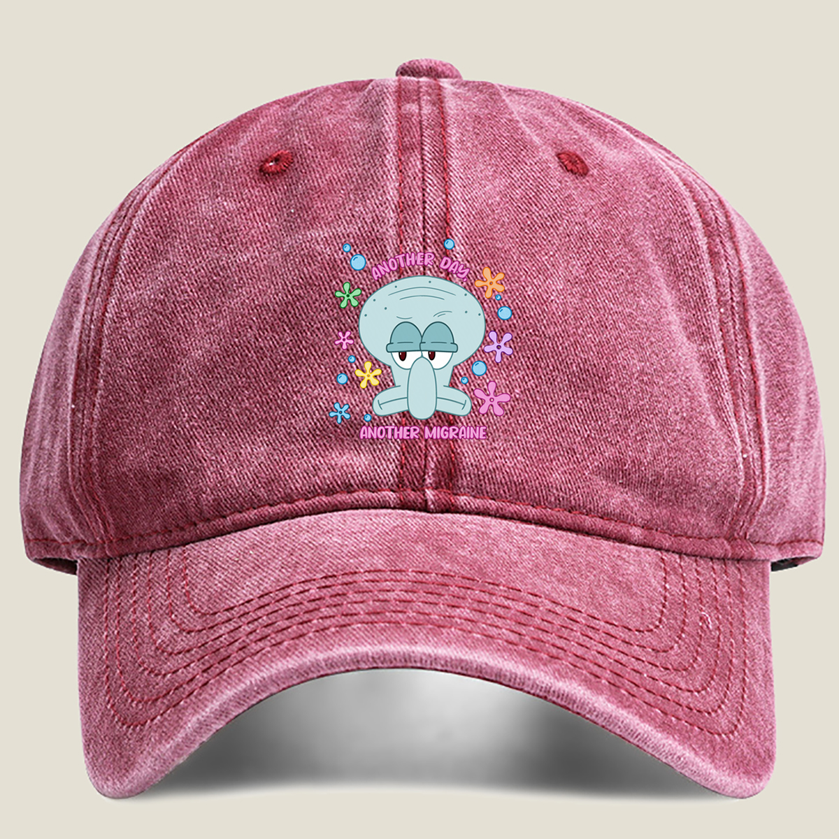 Squidward Another Day Another Migraine - Washed Denim - Baseball Cap