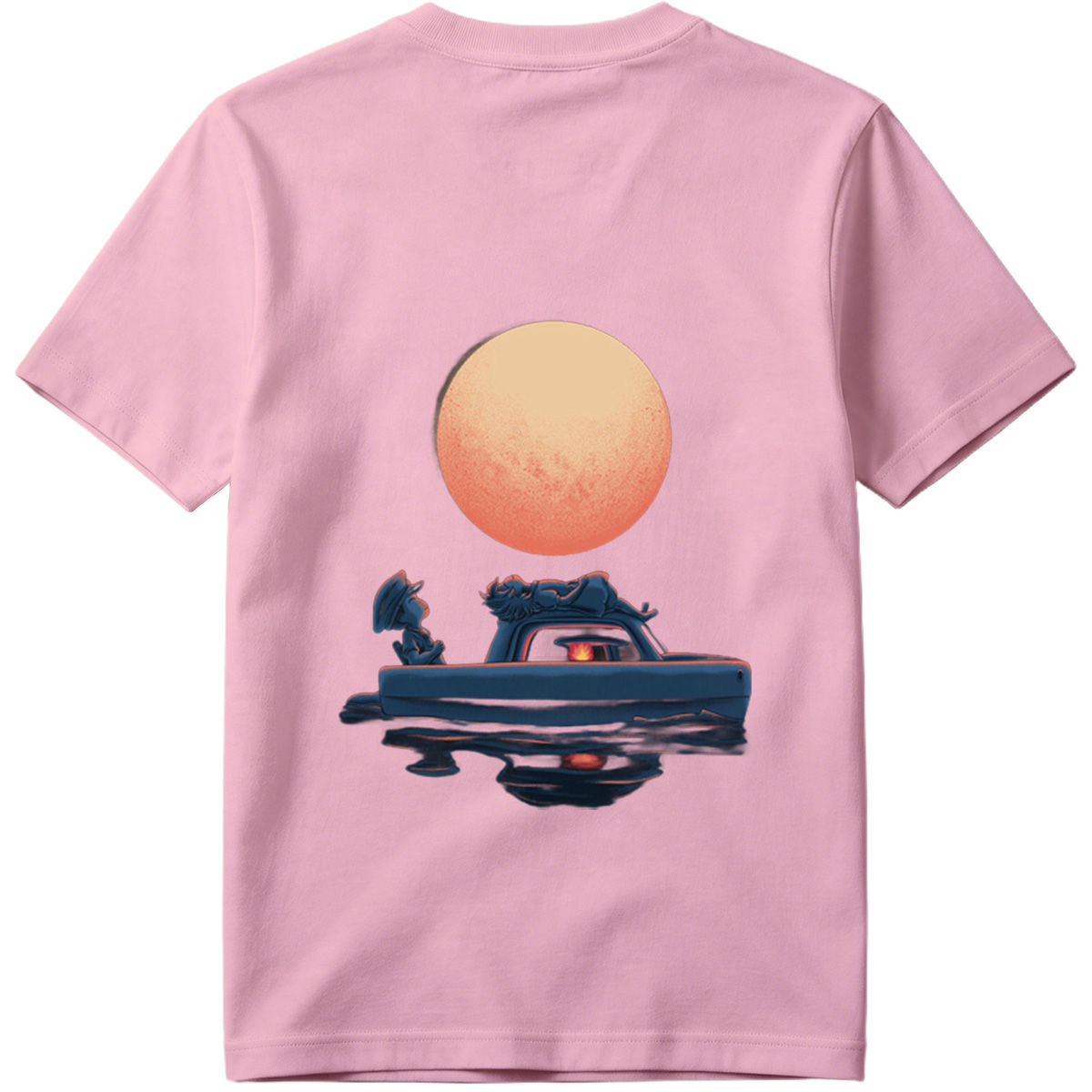 Mario and Bowser in a Boat Under the Moon - Tee