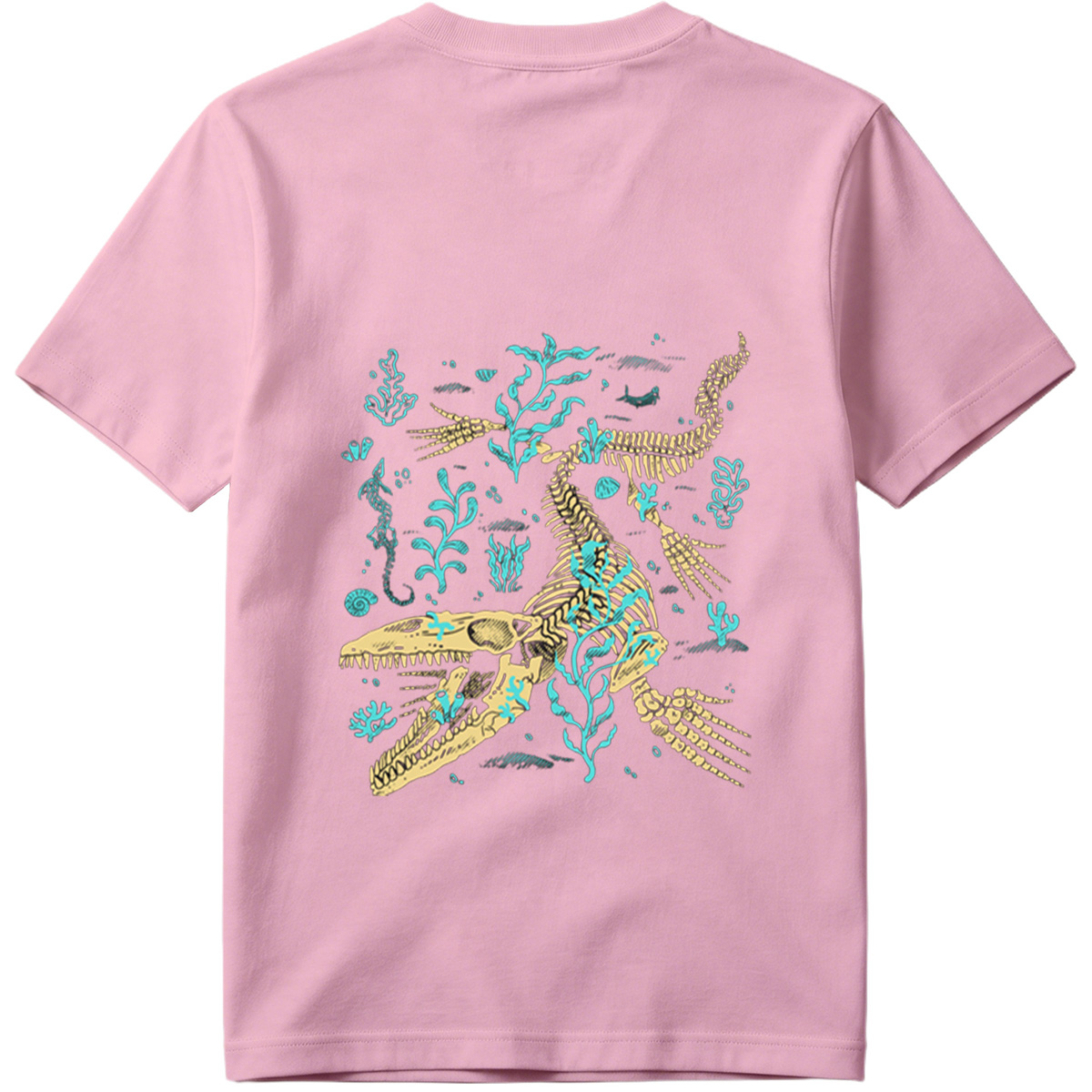 Mosasaurus Skeleton in Ocean Depths - Tee