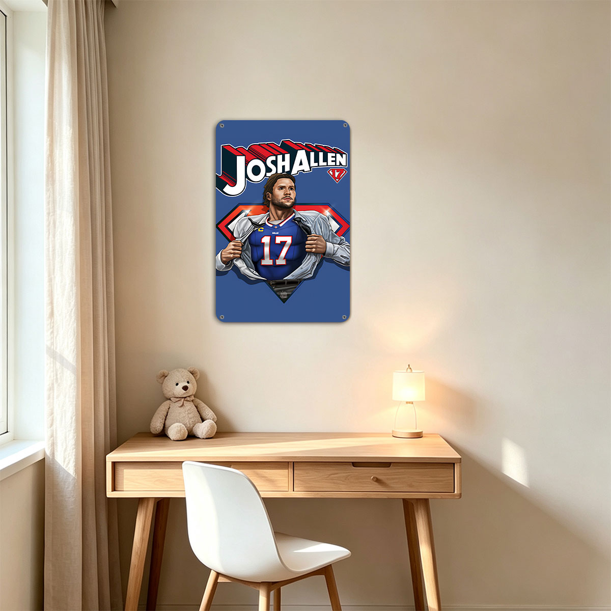 Josh Allen Superhero Transformation - Buffalo Bills QB #17 - painting