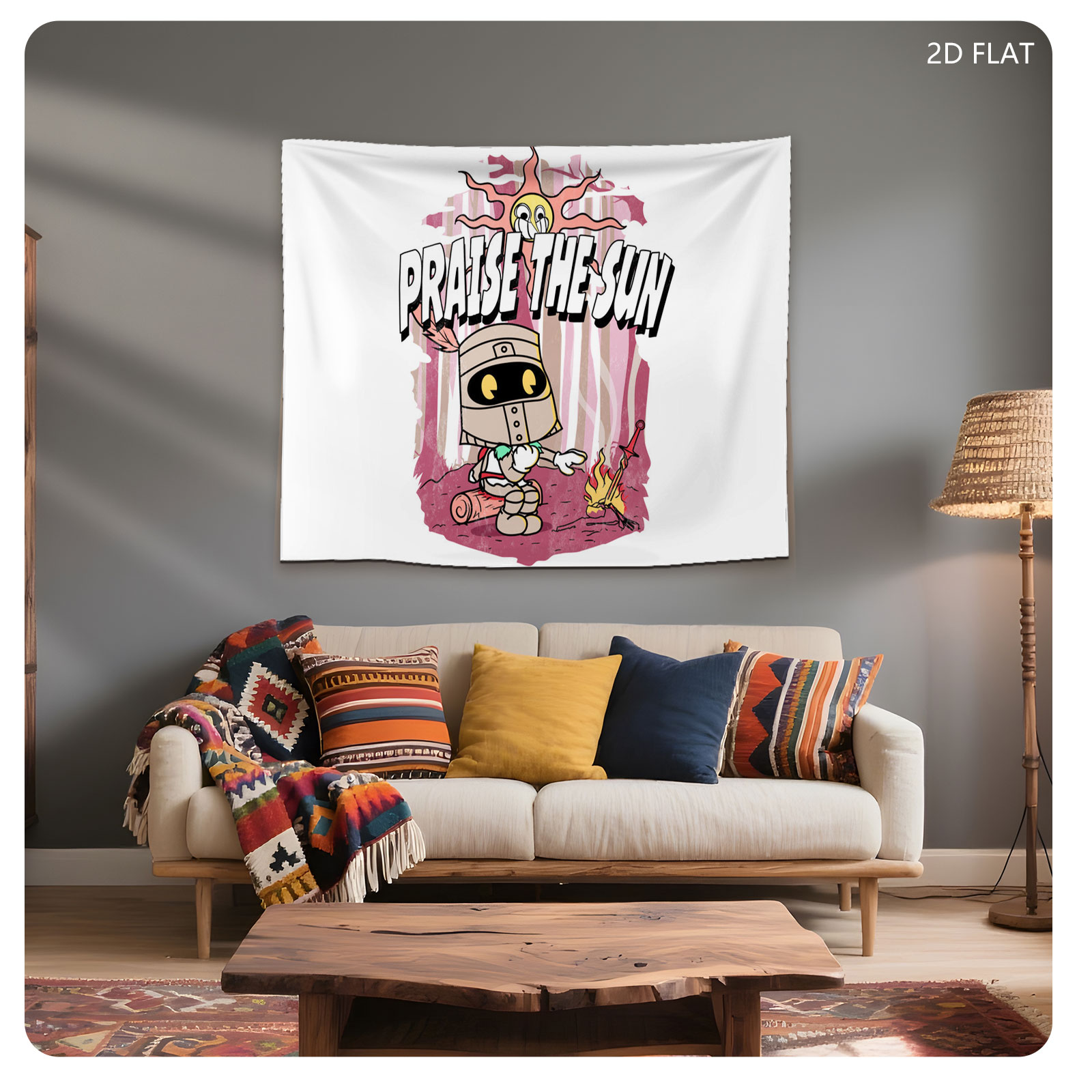 Praise the Sun - Knight with Campfire and Sword - Tapestry