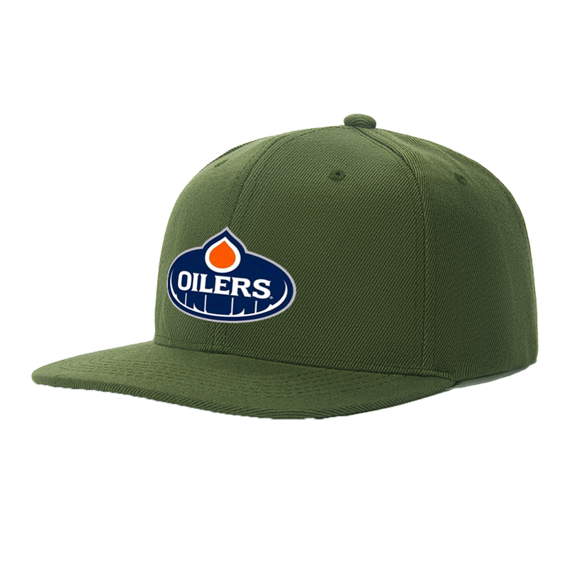 Flat Brim Baseball Cap Oilers Logo Print Streetwear Underground Skate Style for Basketball Court Skate Park Urban Lifestyle Skaters Rappers Streetwear Enthusiasts