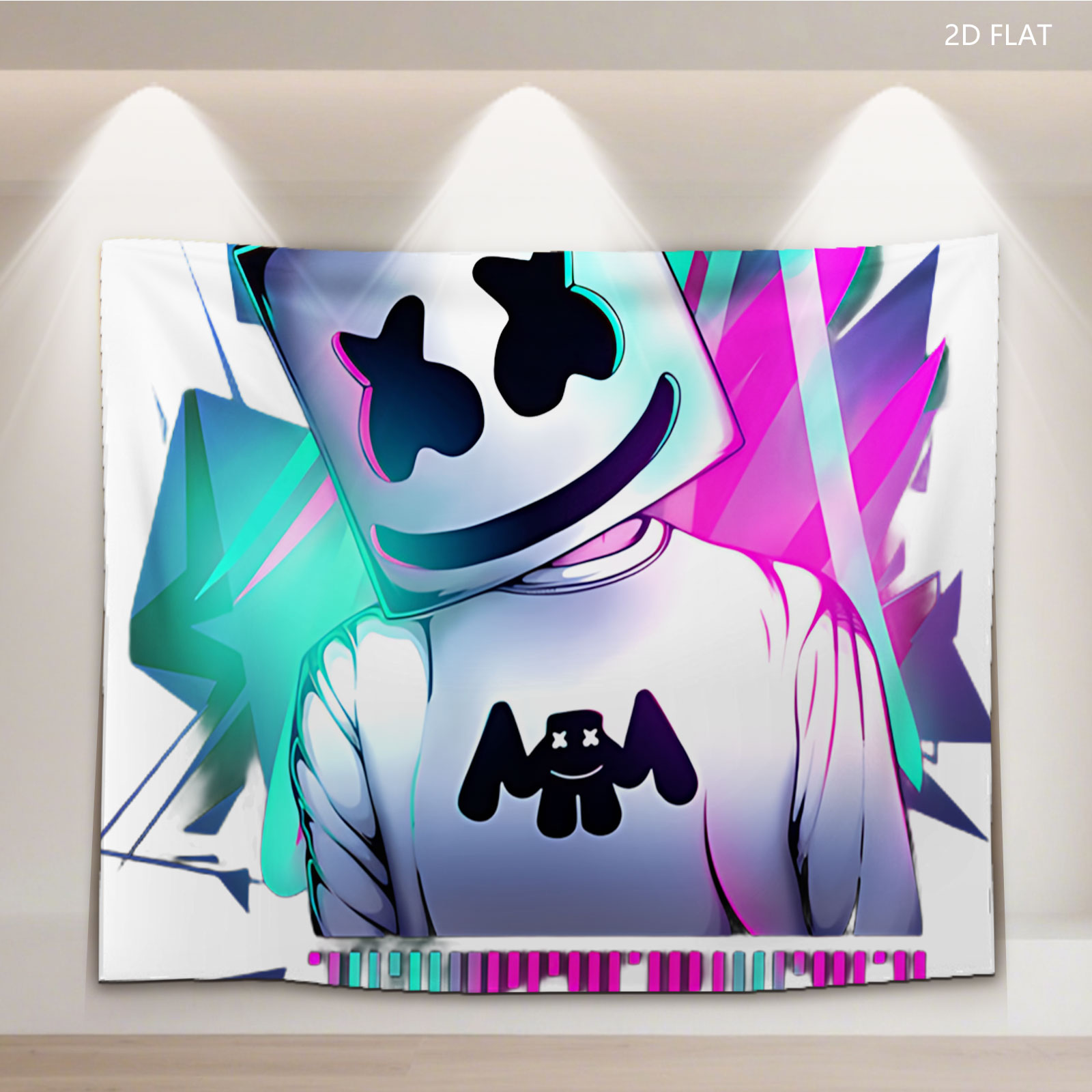 Marshmello DJ in Neon Glow with Music Visualizer - Tapestry