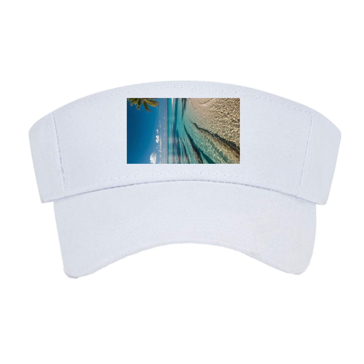 Crystal Clear Waters and Palm Trees on a Tropical Beach -  Visor cap
