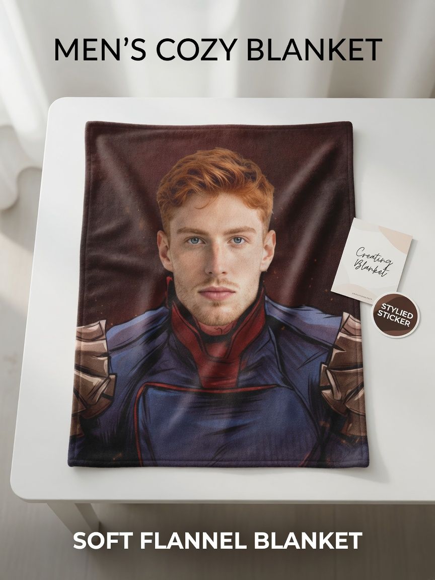 Custom Face Photo Blanket Personalized Flannel Fleece Throw Soft Anti-Pilling Warm Bedding for Unique Novelty Gifts