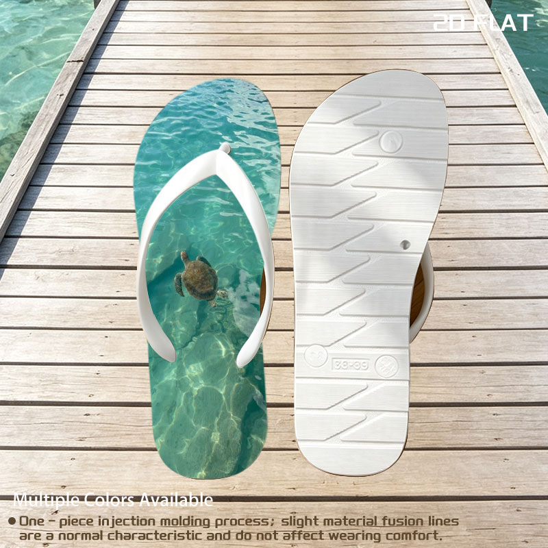 Sea turtle swimming in clear turquoise water -  flip-flops