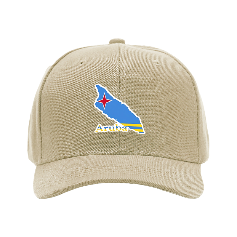 1pc New Baseball Cap with Aruba Map and Flag Print Unisex Adjustable Hat for Outdoor Travel and Casual Wear Adults and Teens