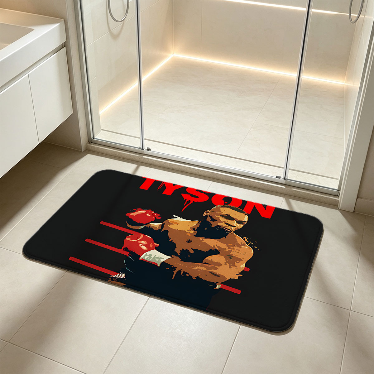 Mike Tyson Boxing Legend in the Ring - Flannel floor mat