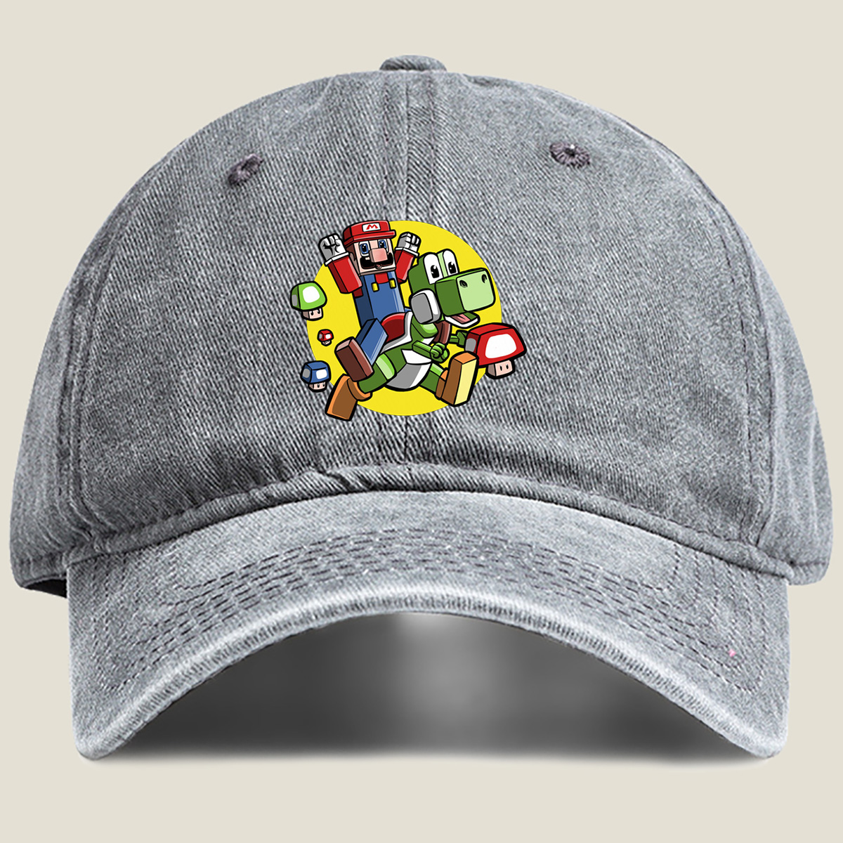 Mario & Yoshi Adventure - Washed Denim - Baseball Cap
