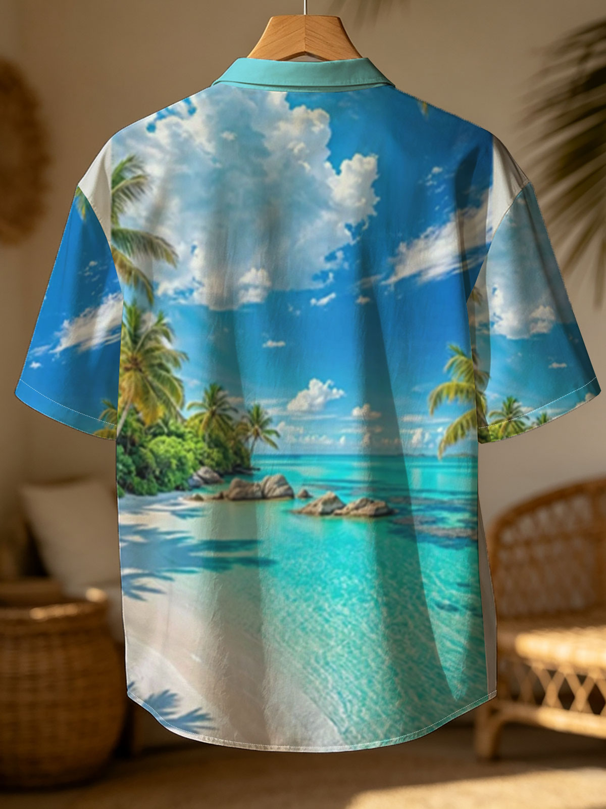 Tropical Beach with Crystal Clear Water and Palm Trees -  Shirt
