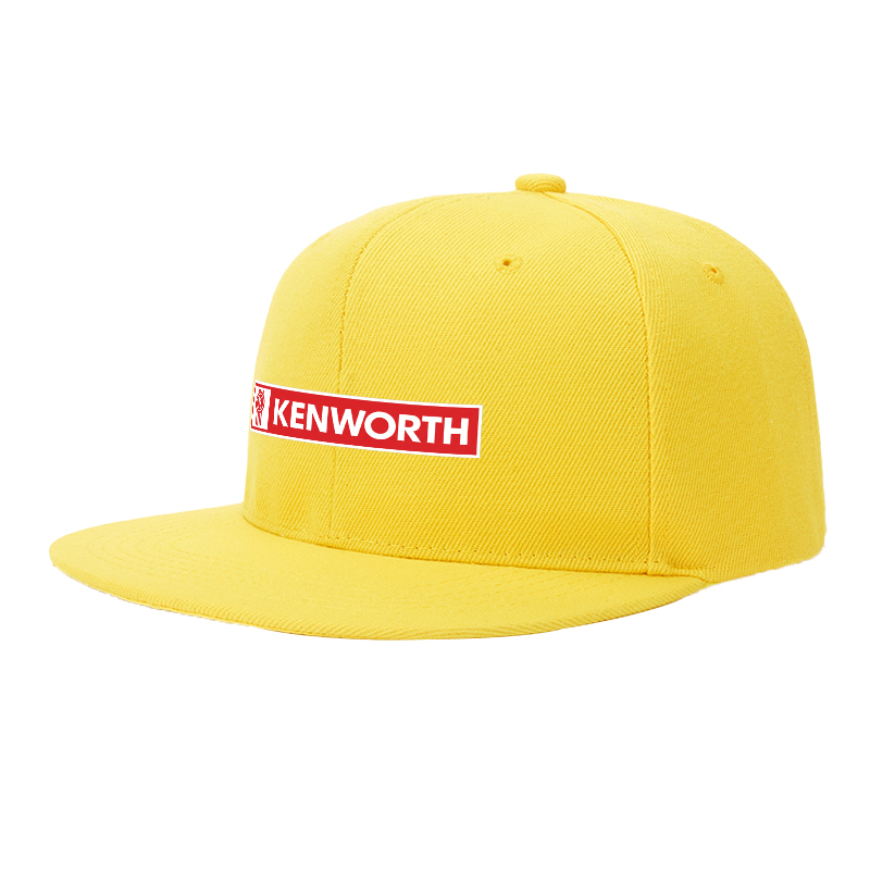 Flat Brim Baseball Cap Kenworth Logo Print Streetwear Underground Skate Style for Basketball Court Urban Skate Park Hip Hop Riders and Streetwear Enthusiasts