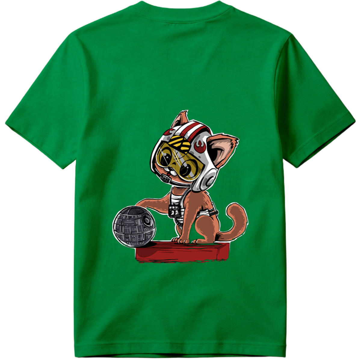 Star Wars Cat Pilot with Death Star - Tee