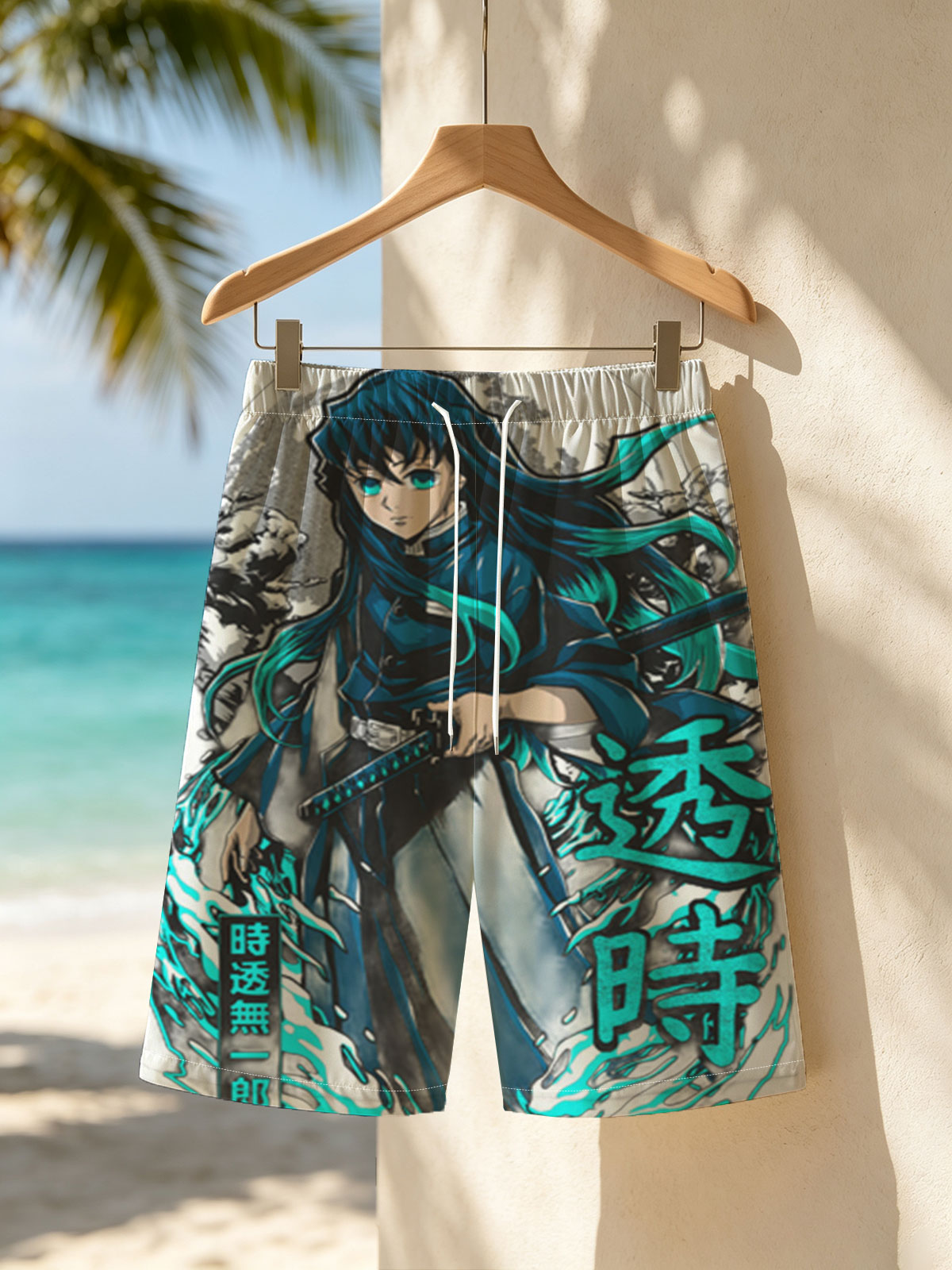 Demon Slayer: Mugen Train - Muichiro Tokito, Water Breathing Technique -  Beach shorts