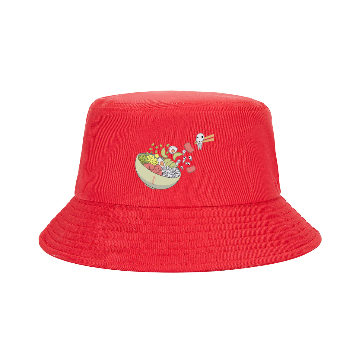 Kawaii Food Bowl with Kodama Characters - Fisherman's Hat