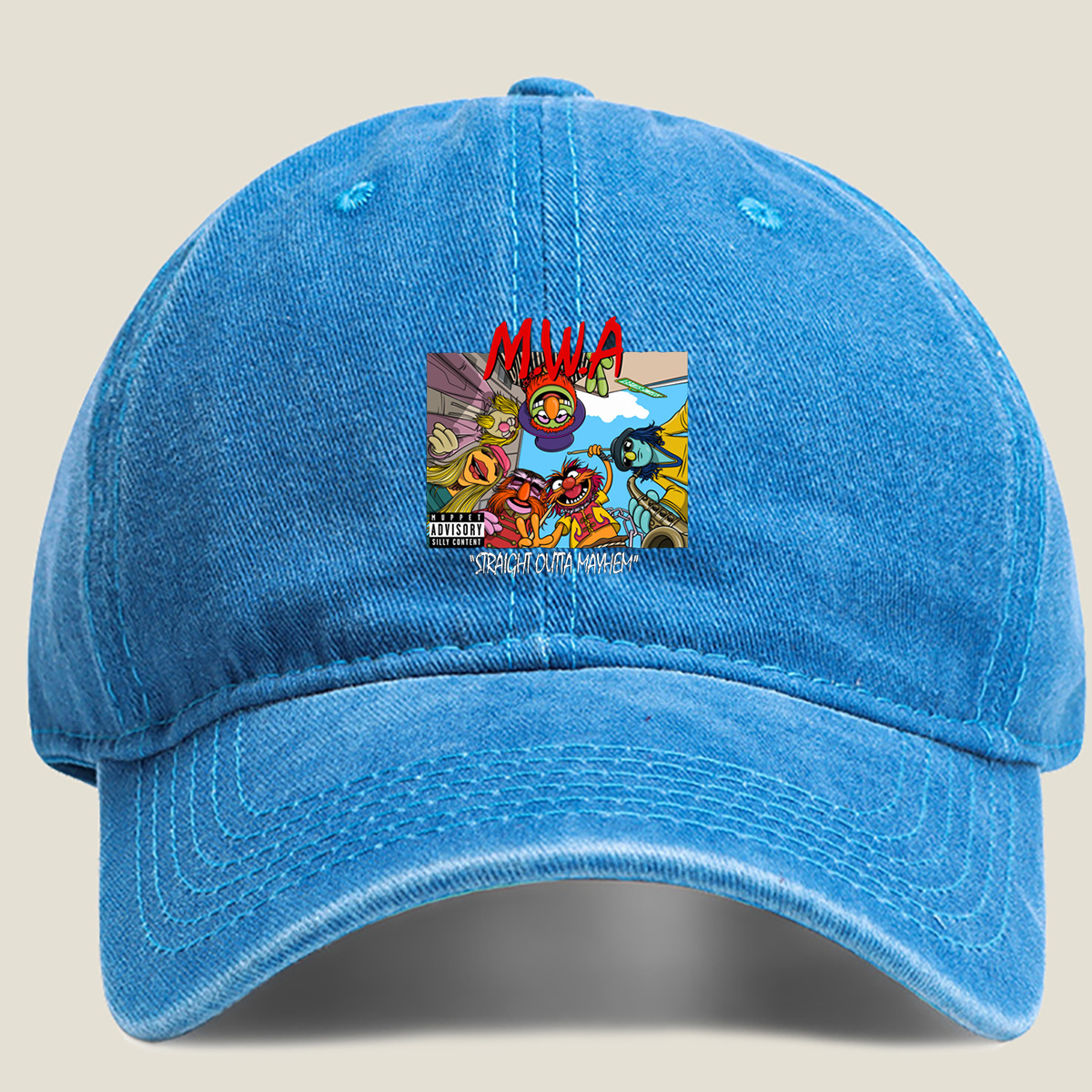 Muppets: M.W.A - Straight Outta Mayhem - Washed Denim - Baseball Cap