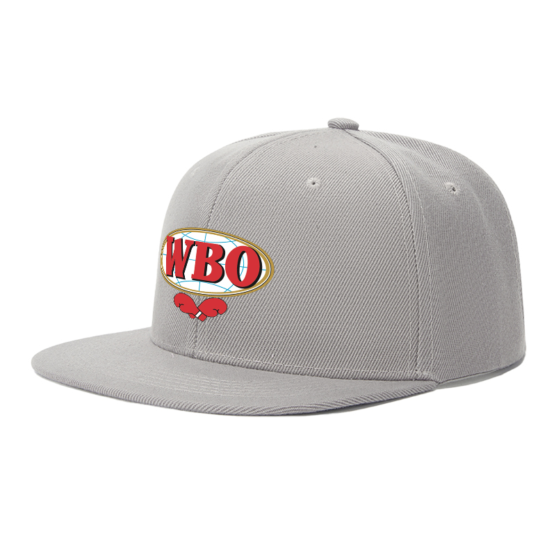 Flat Brim Baseball Cap WBO Boxing Logo Print Streetwear Underground Skate Style for Boxing Gym Basketball Court Urban Athletes and Hip Hop Culture Fans