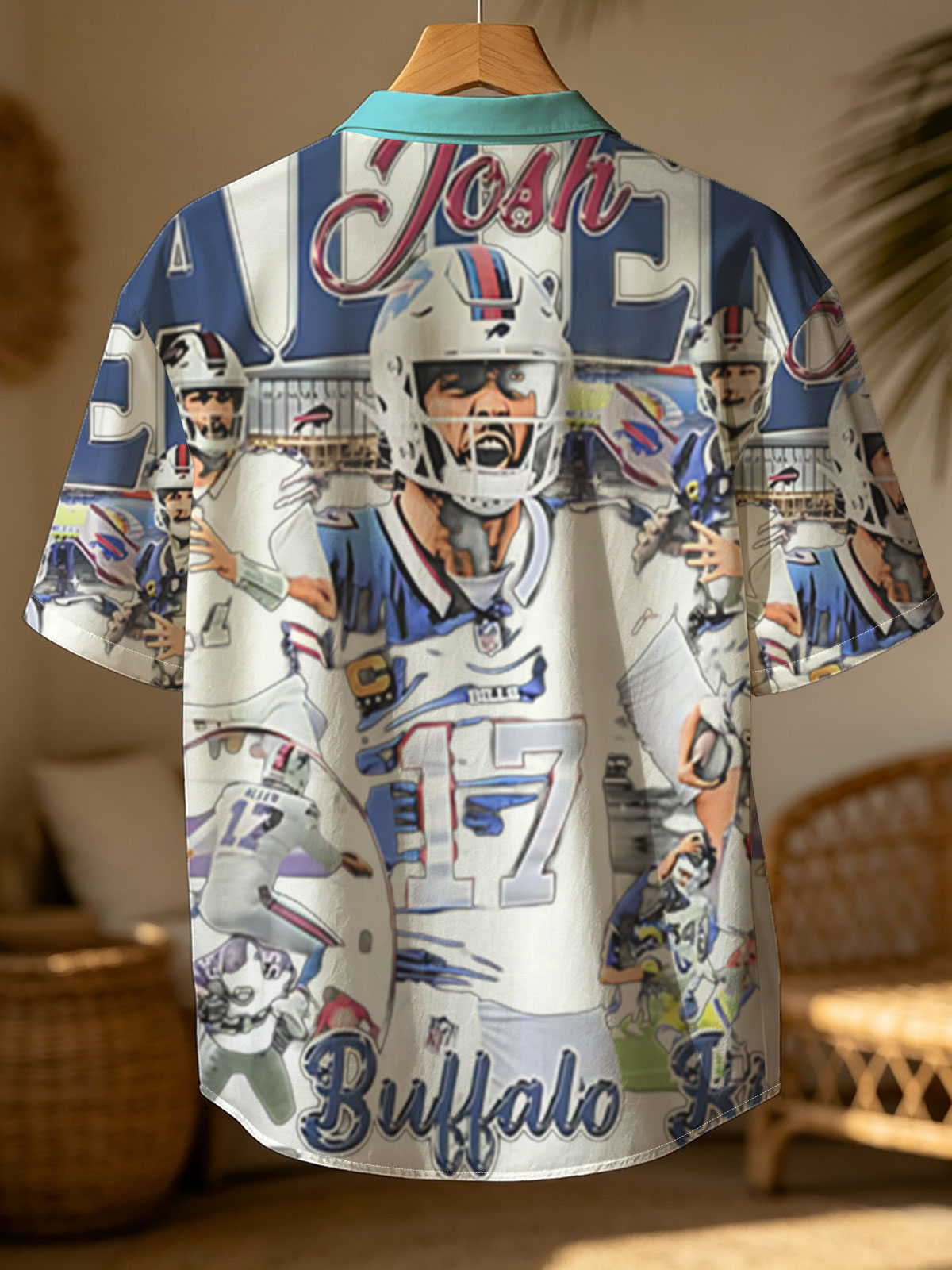 Josh Allen, Buffalo Bills QB #17, NFL Football Star in Action -  Shirt