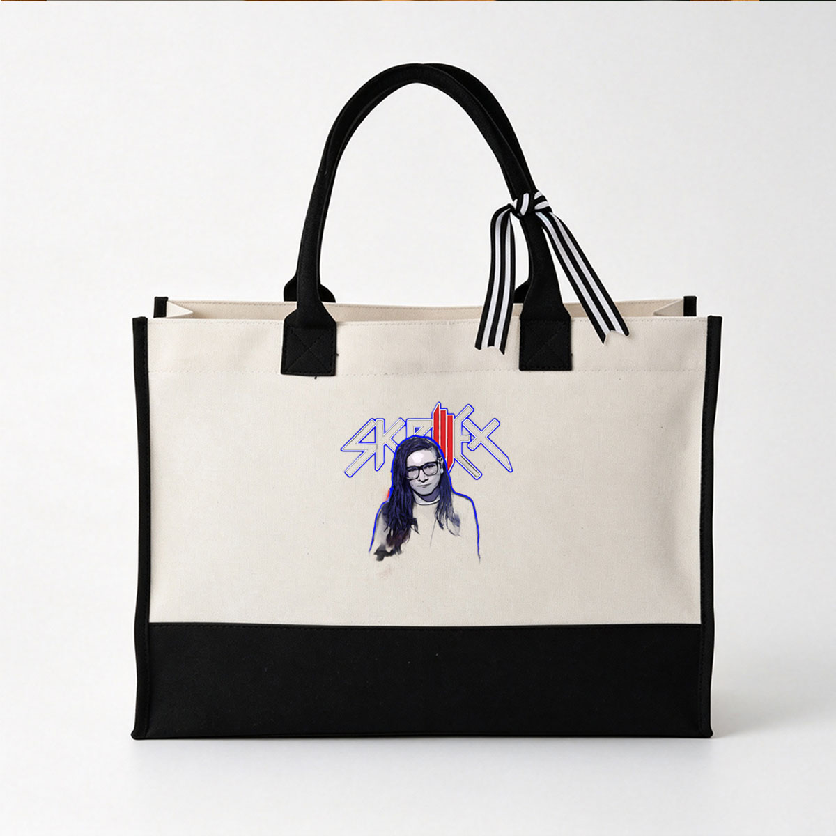 Skillet Band Member Portrait with Bold Logo Design - Canvas patchwork gift tote bag