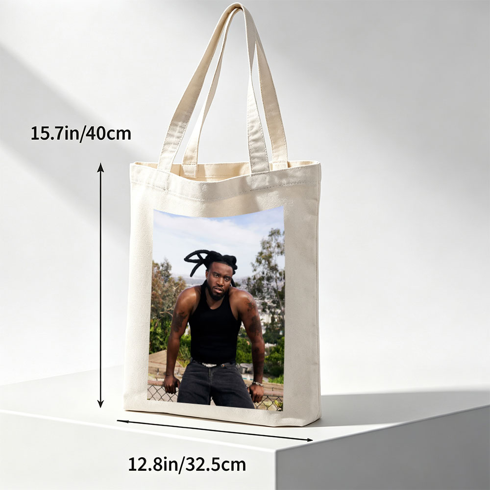 T-Pain Outdoors in Los Angeles, Wearing Black Tank Top and Jeans with Visible Tattoos and Dreads - Canvas tote bags