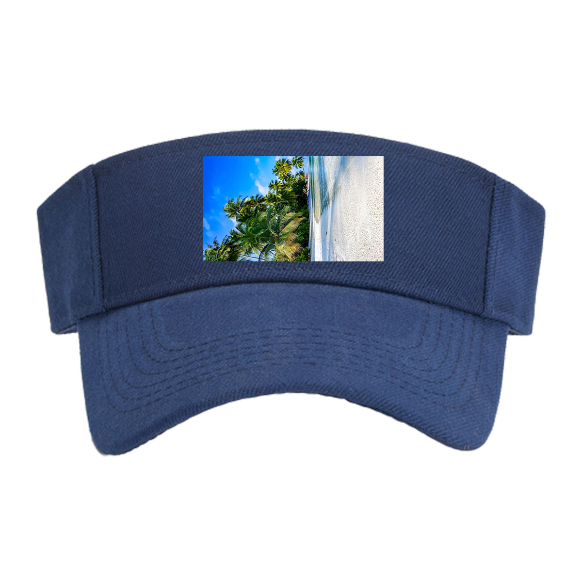 Tropical Beach with Palm Trees and Crystal Clear Water -  Visor cap