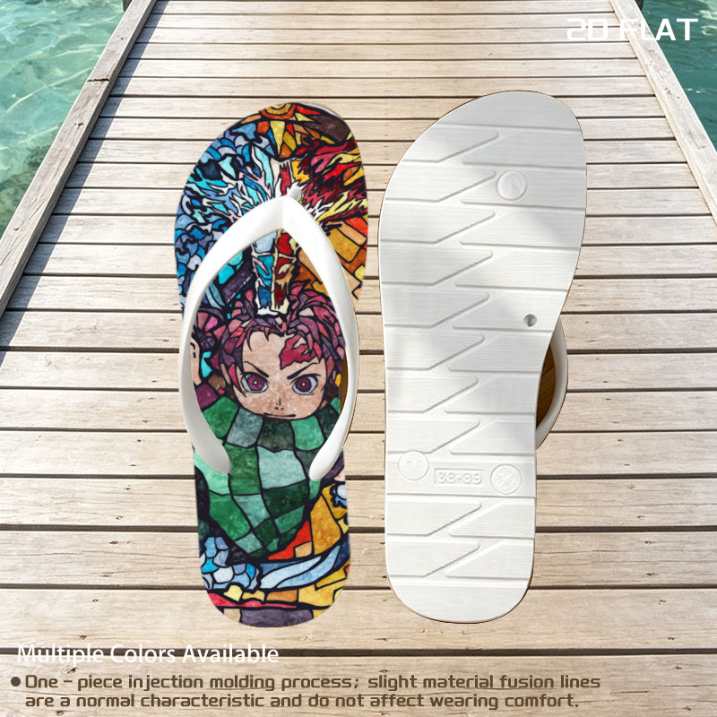 Demon Slayer Tanjiro Kamado Stained Glass Art -  flip-flops