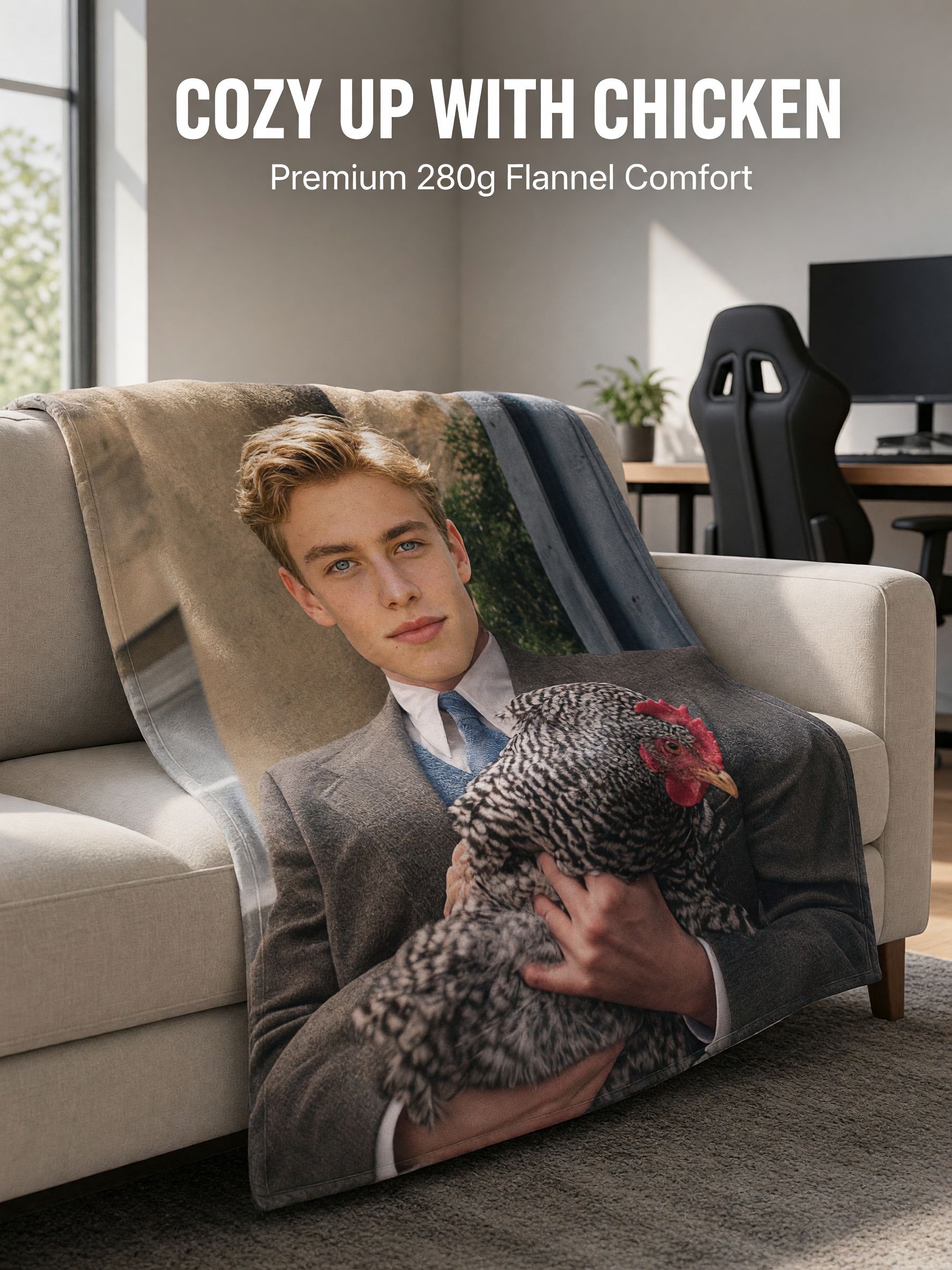 Custom Photo Portrait Flannel Blanket Ultra Soft Velvet Throw Blanket Personalized Memory Keepsake Gift for Couch