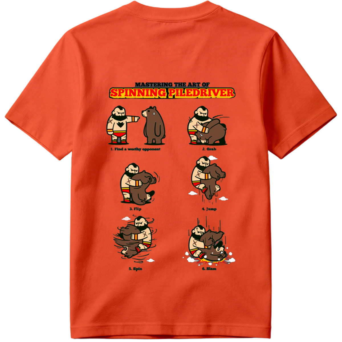 Mastering the Art of Spinning Piledriver: Wrestler vs Bear - Tee