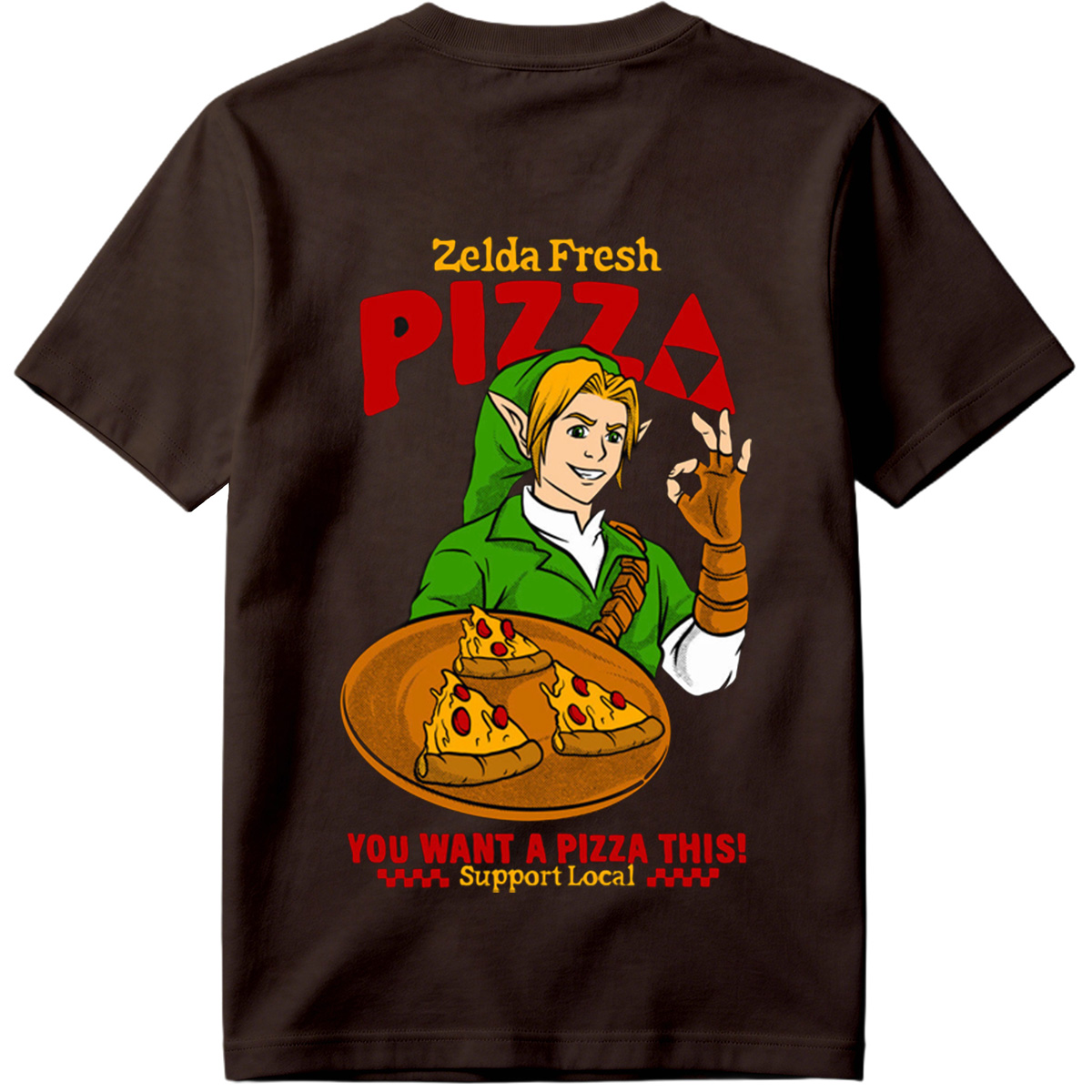 Zelda Fresh Pizza: Link Serves Pizza with a Smile - Tee