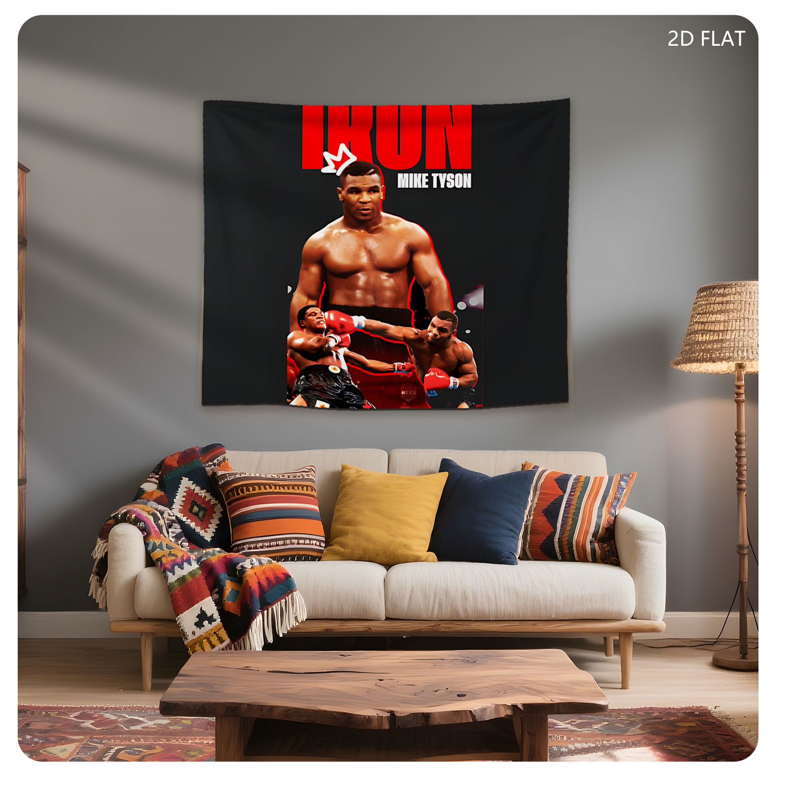 Iron Mike Tyson: Boxing Legend in Action - Tapestry