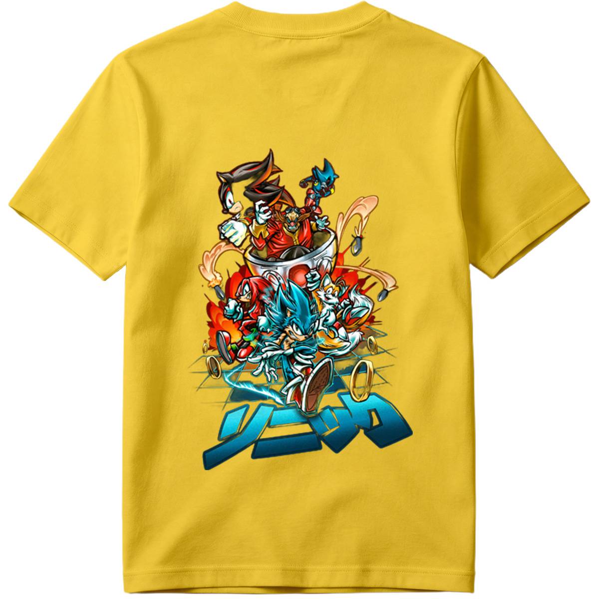 Sonic the Hedgehog: Sonic, Shadow, Knuckles, Tails, and Silver in Action - Tee