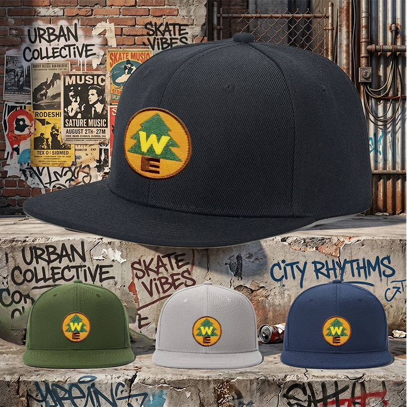 Flat Brim Baseball Cap Tree Logo W Patch Streetwear Underground Skate Style for Basketball Court Skate Park Urban Lifestyle Skateboarders Hip Hop Artists Streetwear Enthusiasts