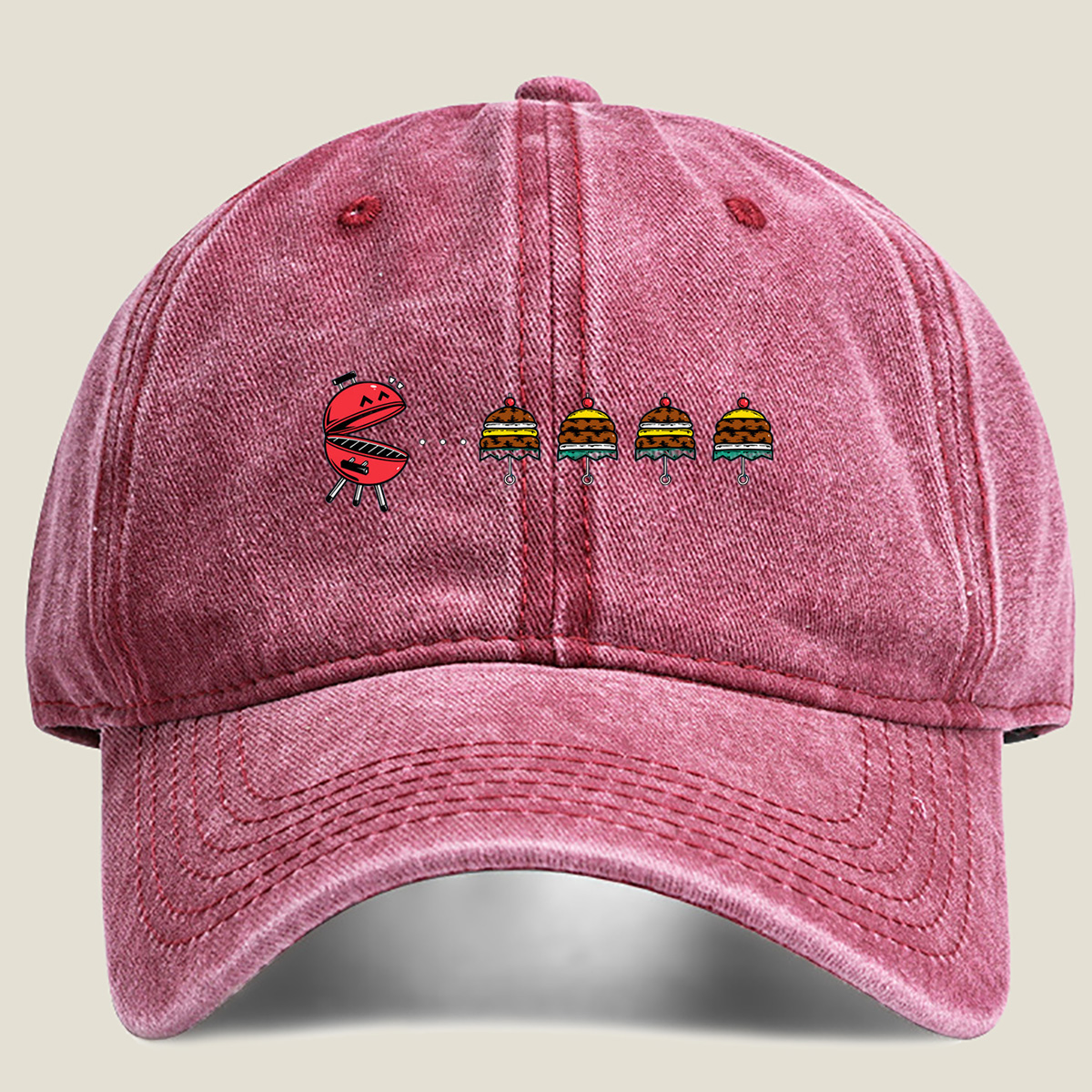 Grill and Cake Characters - Washed Denim - Baseball Cap