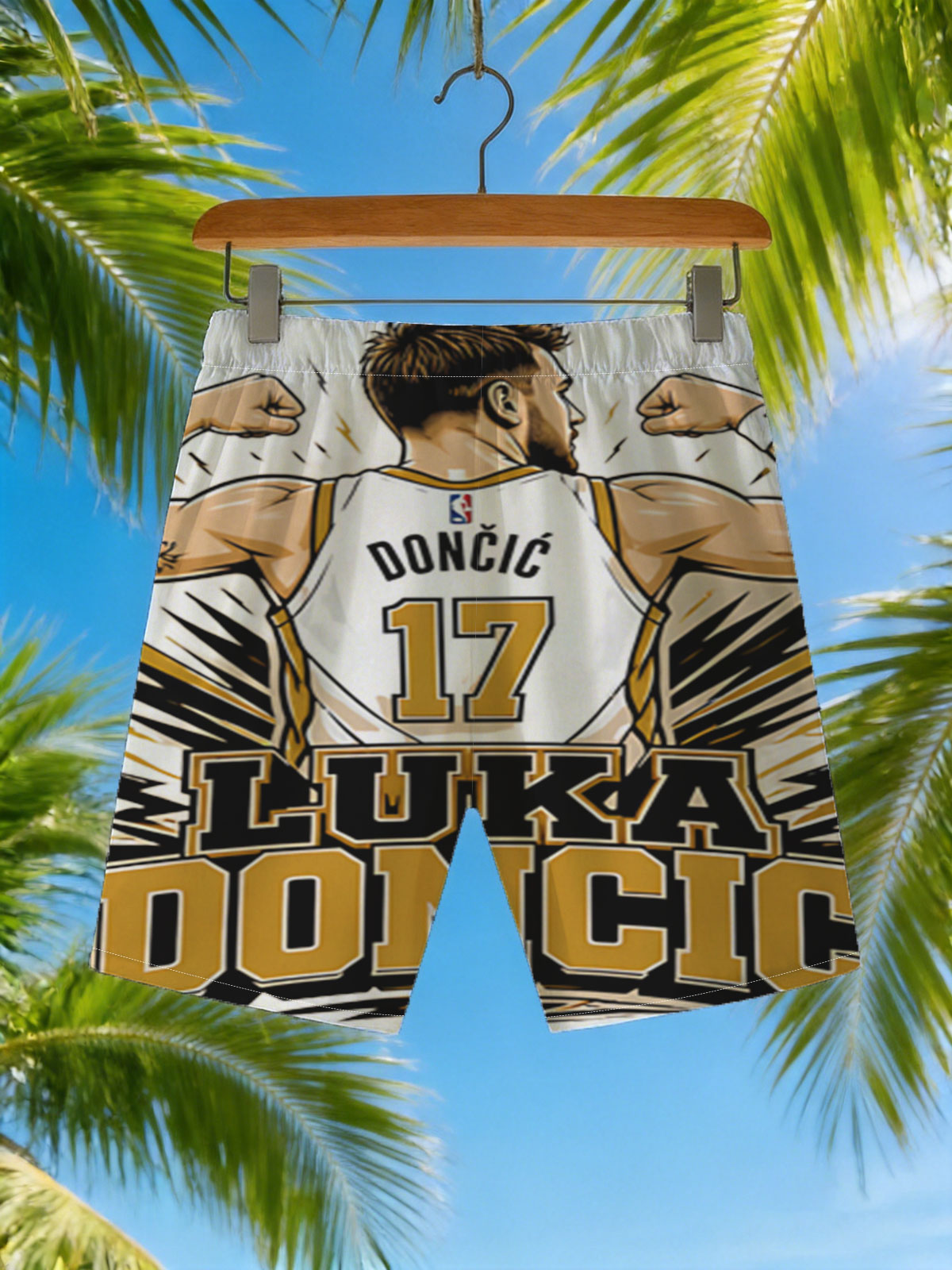 Luka Doncic NBA Player Jersey Artwork -  Beach shorts