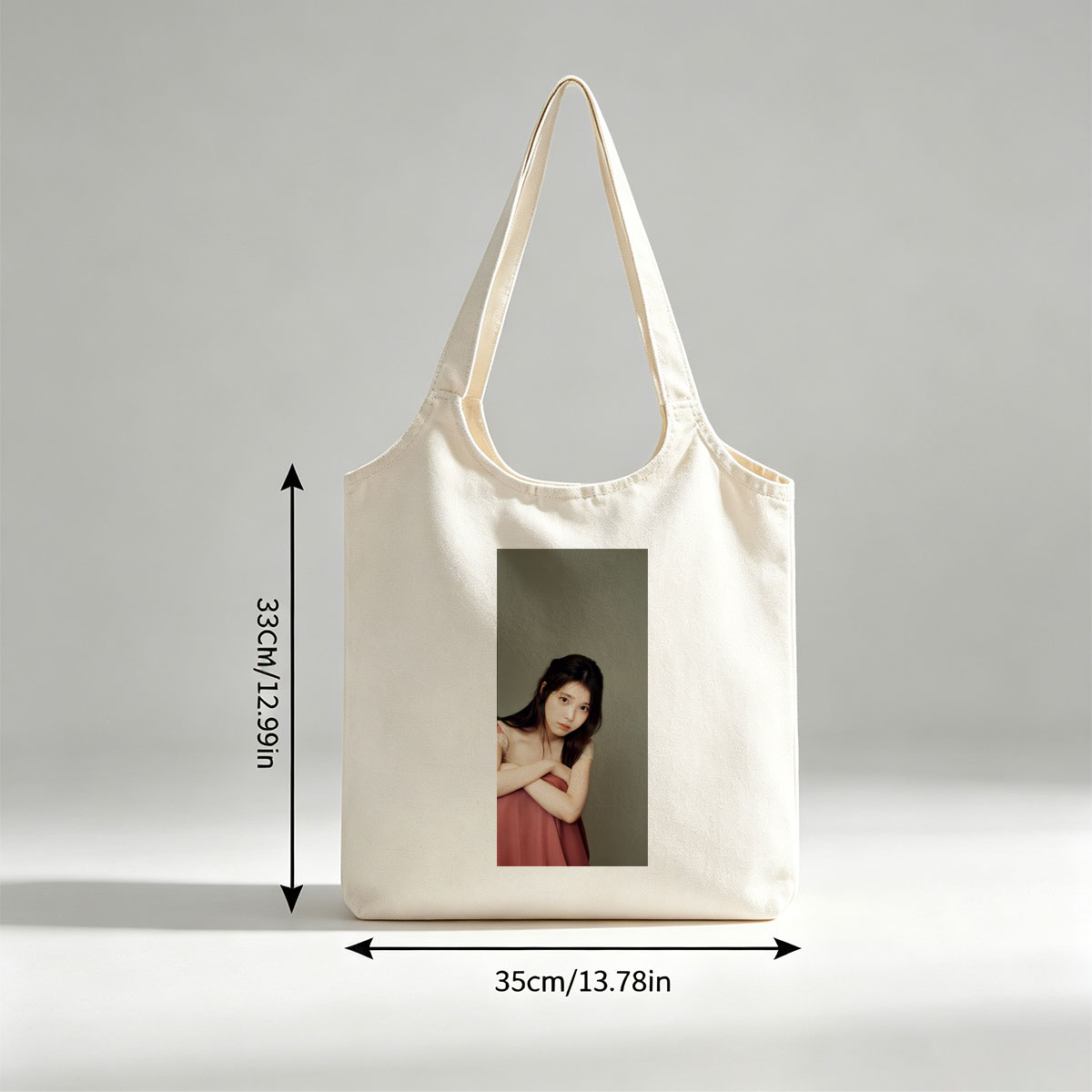 Rina Sawayama in a Soft Portrait Wearing a Pink Dress with Crossed Arms - Canvas shoulder bags/