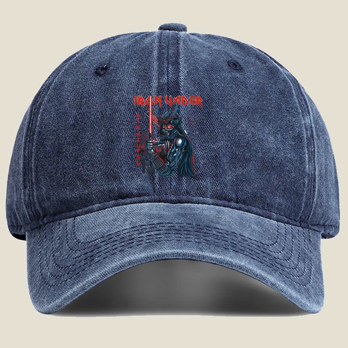 Iron Vader: Darth Vader Meets Samurai - Washed Denim - Baseball Cap