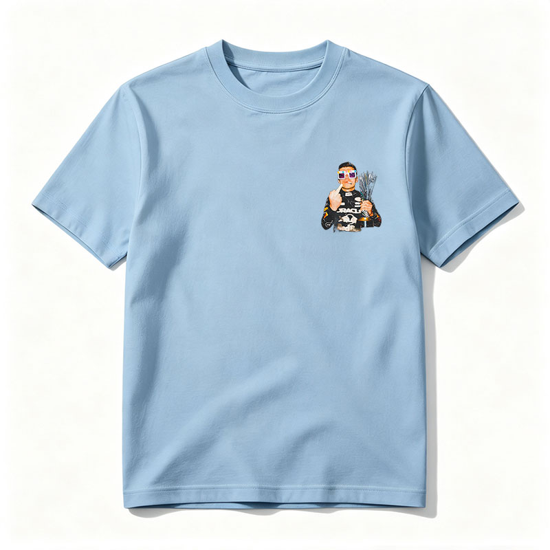 Man in 3D Glasses Holding Cigarette and Pen Bundle - Tee