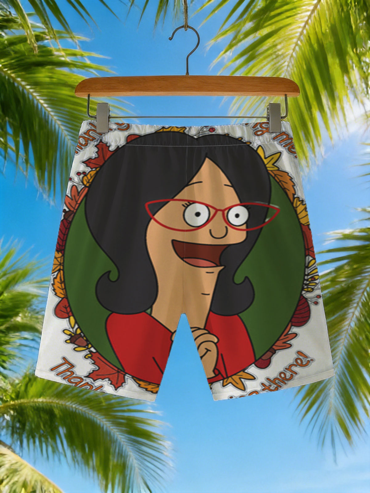 Thank You for Loving Me: A Heartfelt Message from a Cartoon Character -  Beach shorts